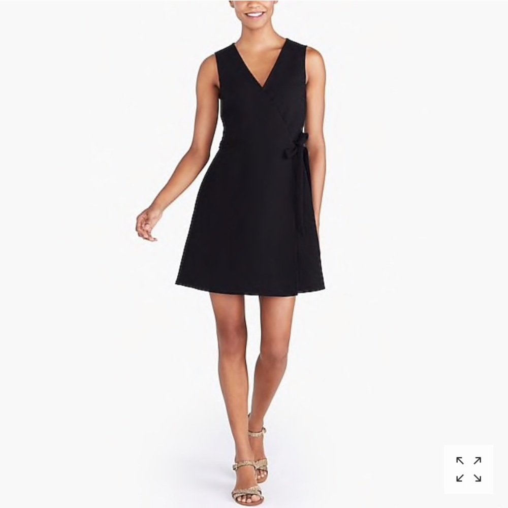 J Crew Black Wrap Dress NWT